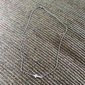 16” Sterling Silver Cross Necklace.